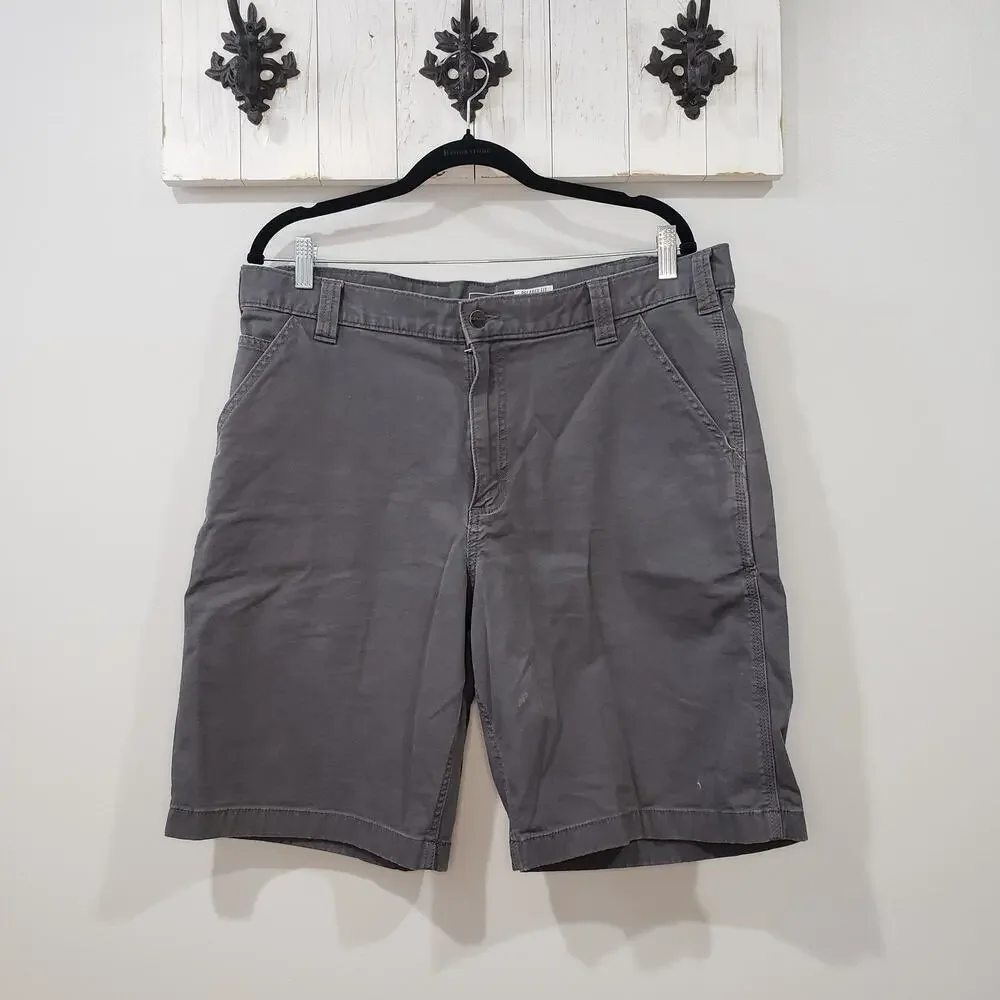 Carhartt Work Shorts 38 Gray Rugged Flex